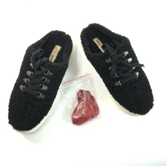 Lucky Brand Sneakers 6 Tolini Platform Faux Shearling Mule Lace-up - Picture 10 of 12